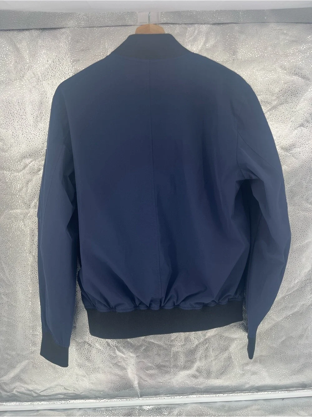 Banana Republic Men's Tech Motion Bomber Jacket Navy Blue 90’s Style Utility S